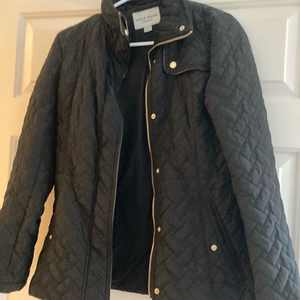 Cole Haan Quilted Black Jacket